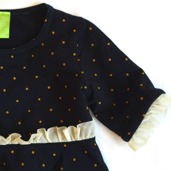 peekaboo beans black polkadot ruffle dress 3T toddler girls - Picture 3 of 10